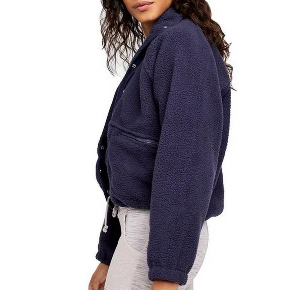 Free People Movement Navy Fleece Jacket - Picture 2 of 5